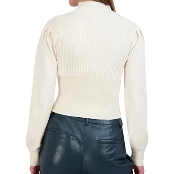 NWT BCBG Generation Moc Neck Cross Over Sweater  sz L - Picture 2 of 2